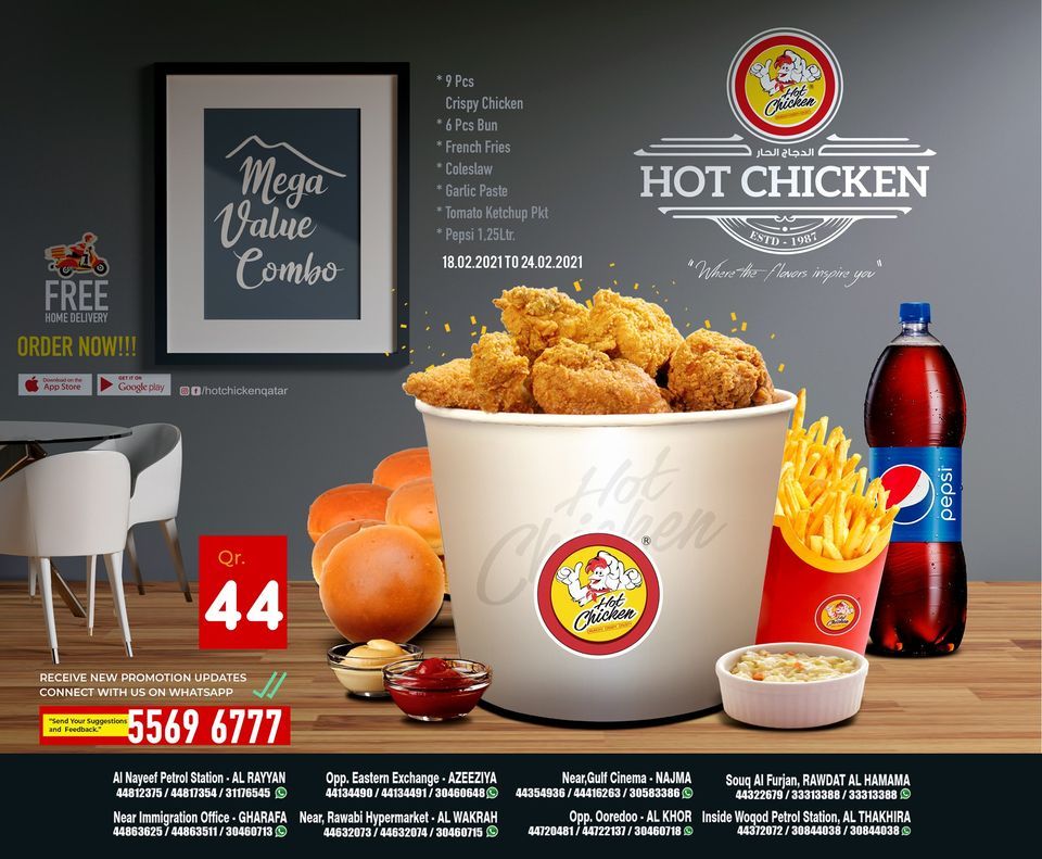 Hot chicken Restaurant Qatar Offers 2021