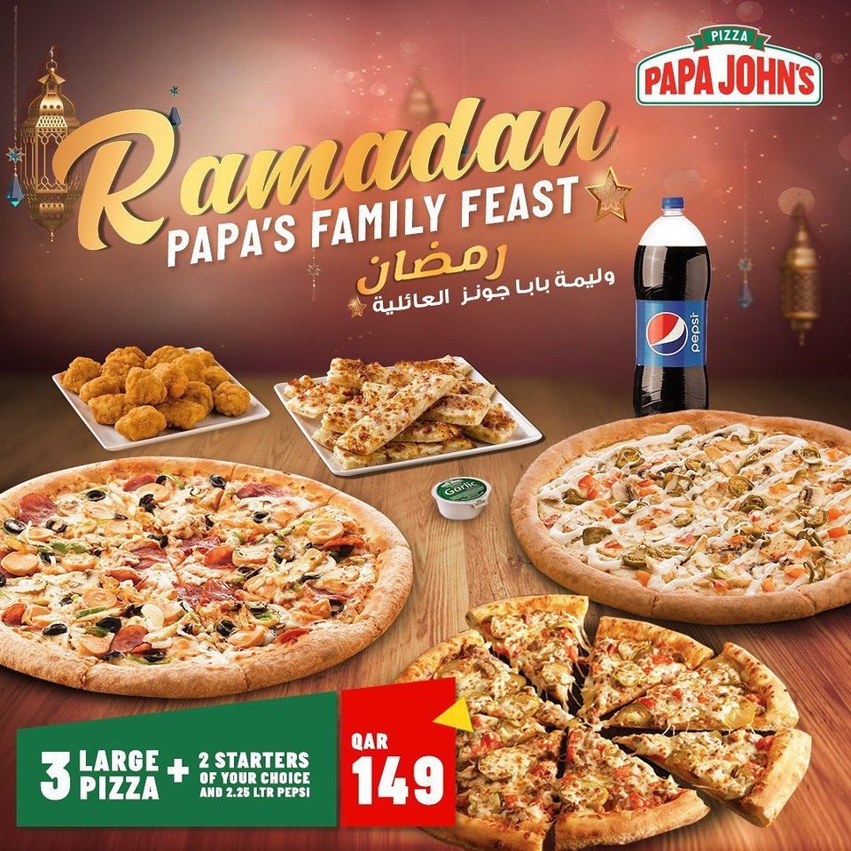 PAPA Johns Pizza Qatar Offers 2021 15659 Restaurants Twffer